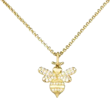 Collier APM Monaco Abeille Plaqué Or et Cristaux