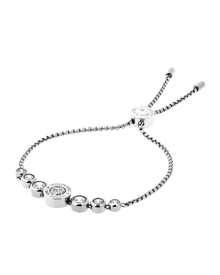 Bracelet Michael Kors acier inoxydable argenté cristaux zirconium