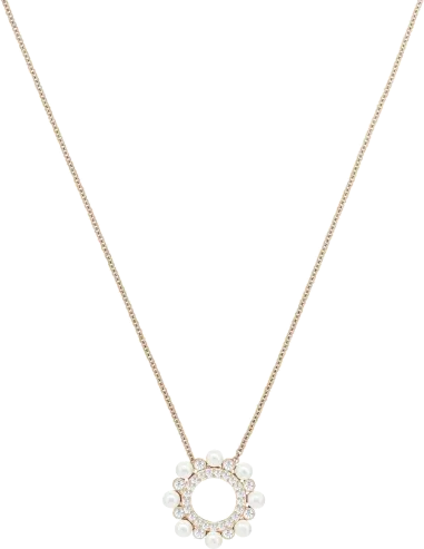 Collier Swarovski Major Or Rose, Perles et Cristaux Blancs