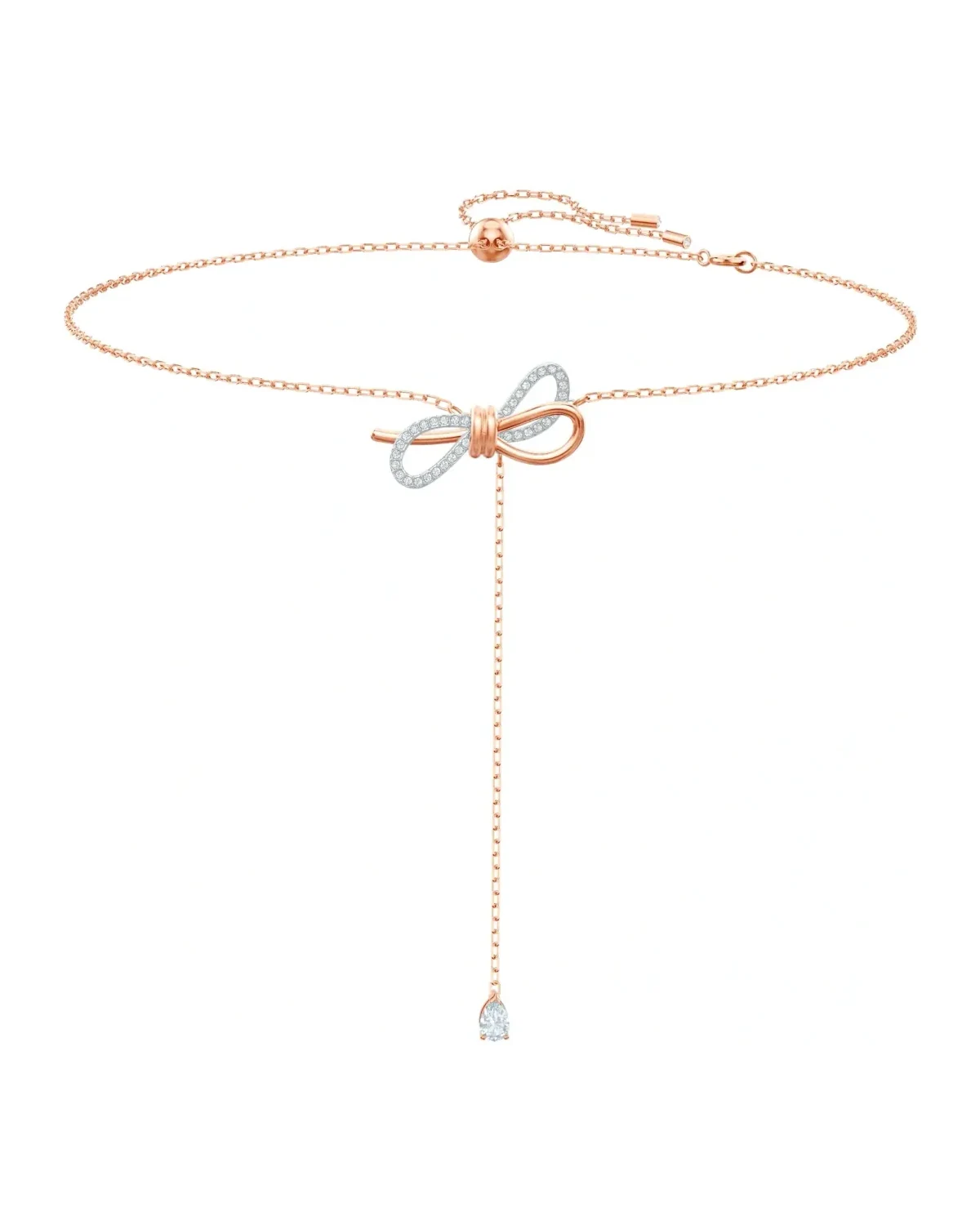 Collier Swarovski Lifelong plaqué or rose cristaux blancs femme