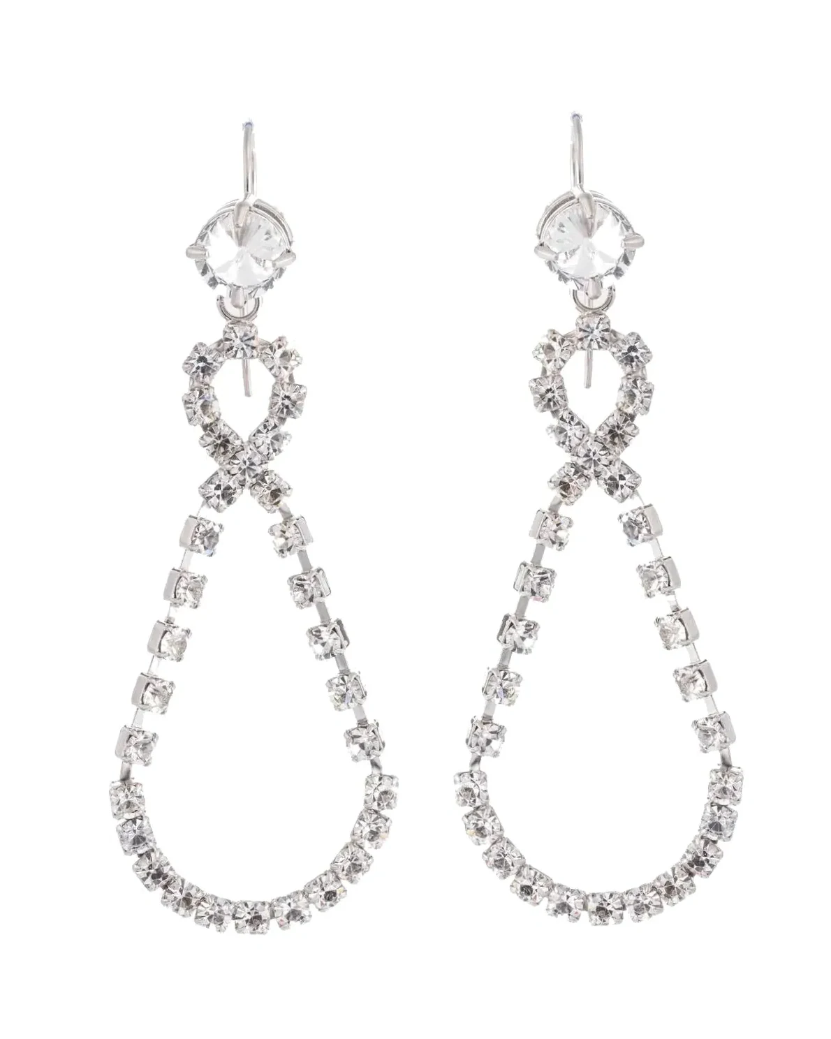 Boucles d'oreilles Miu Miu métal inoxydable argent cristaux femme