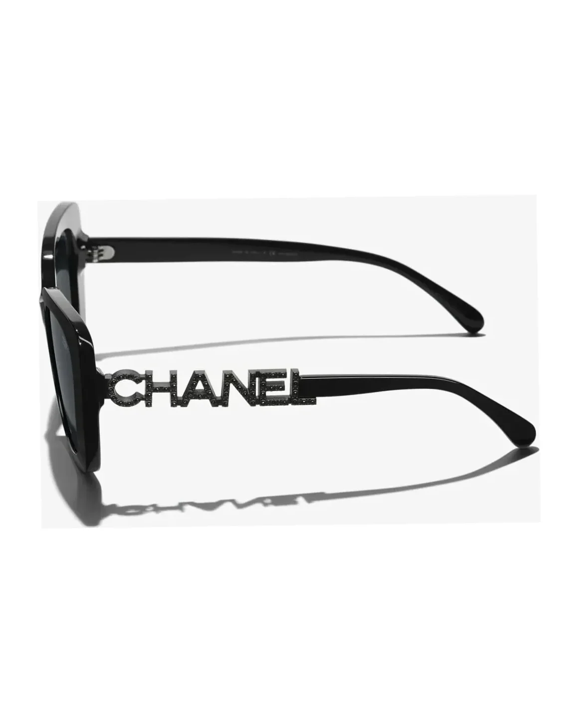 Lunettes de soleil Chanel 5422-B papillon acétate noir verres gris