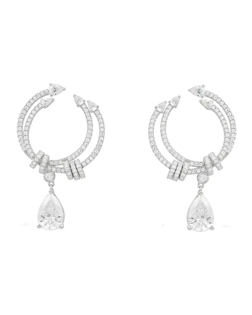Boucles d'oreilles APM Monaco argent 925 pierres zirconium forme poire femme
