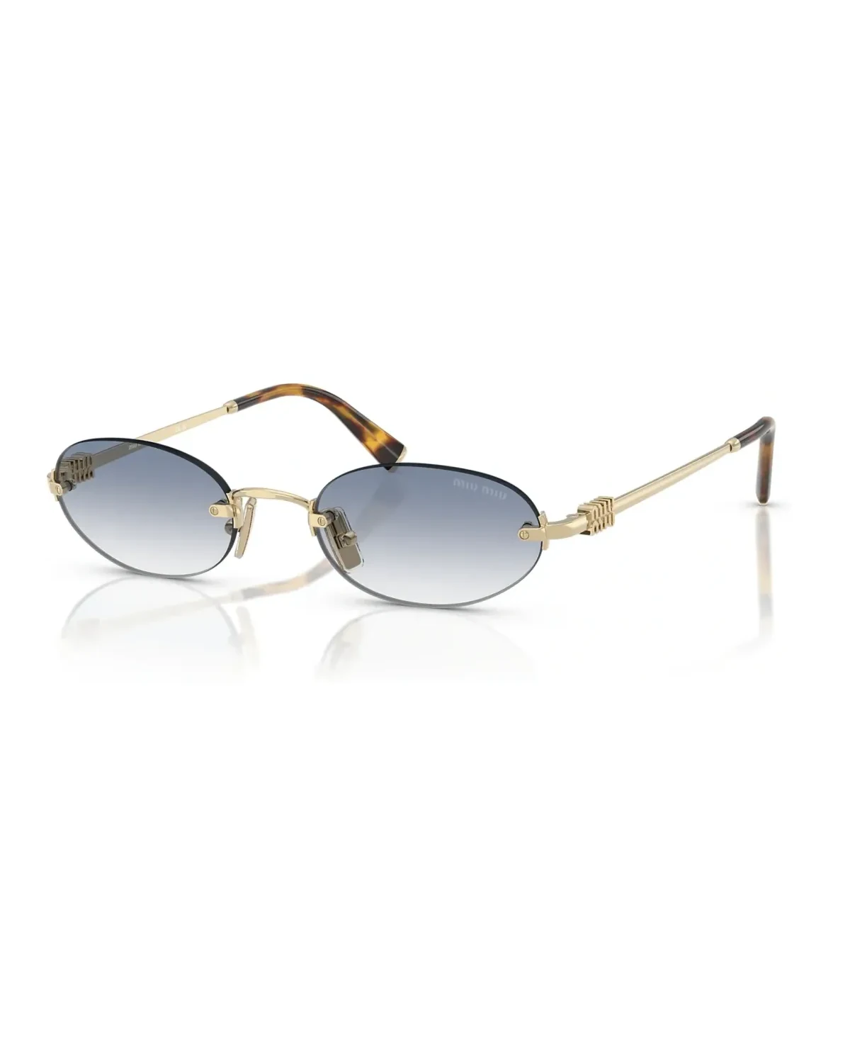 Lunettes de soleil Miu Miu MU A54S ovale métal doré