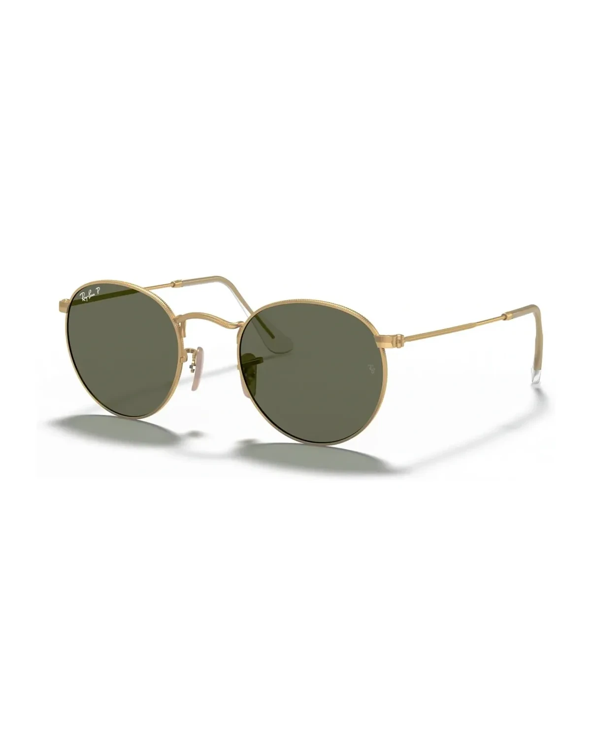 Lunettes de soleil Ray-Ban Round Metal RB3447 monture or verres vert polarisés