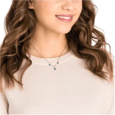 Collier Swarovski Luckily - Or Rose et Cristaux Bleus — vue 4