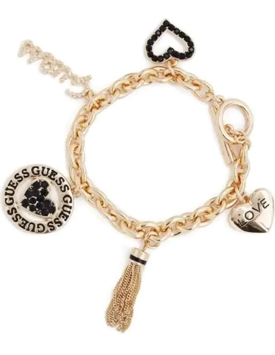 Bracelet Guess acier inoxydable doré avec breloques femme