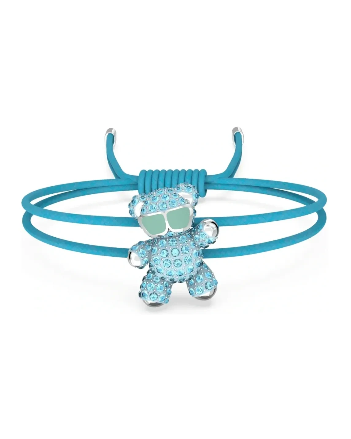 Bracelet Swarovski Teddy métal bleu rhodié cristaux femme