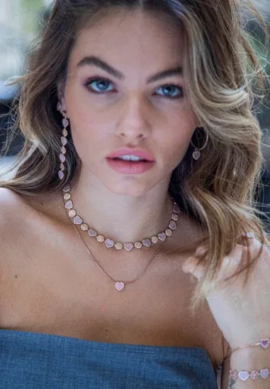 Collier APM Monaco Cœur Nacre Rose — vue 3