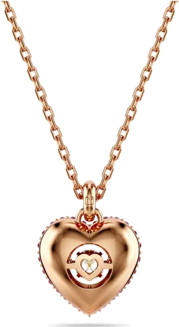 Collier Idyllia Cœur Swarovski or rose — vue 4