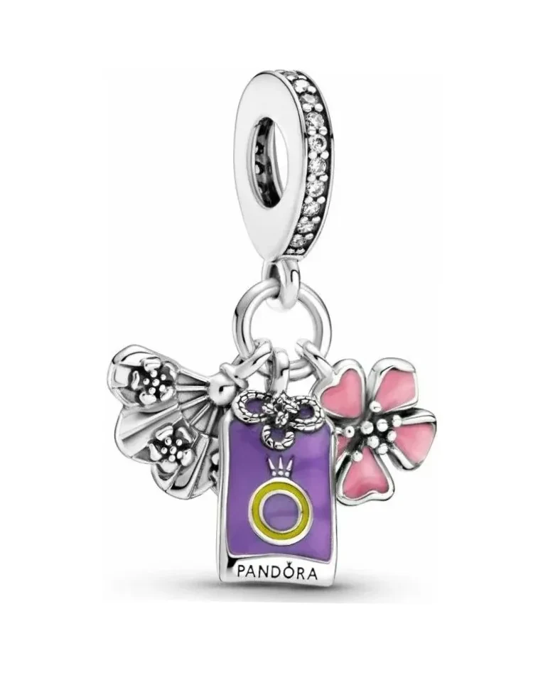 Charm Pandora Places Sakura Omamori Argent 925 Violet Femme
