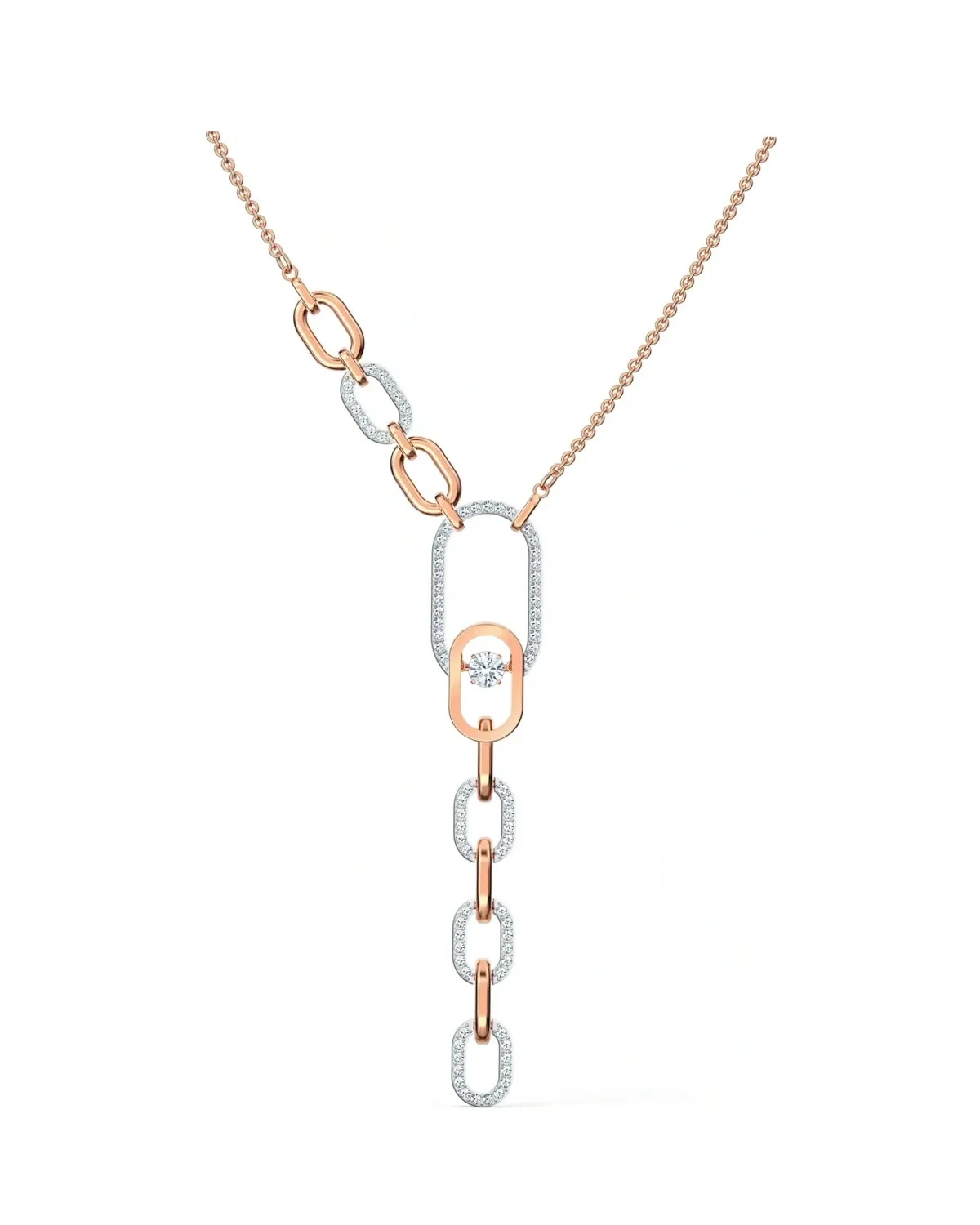 Collier Swarovski Sparkling Dance North plaqué or rose cristaux blancs femme