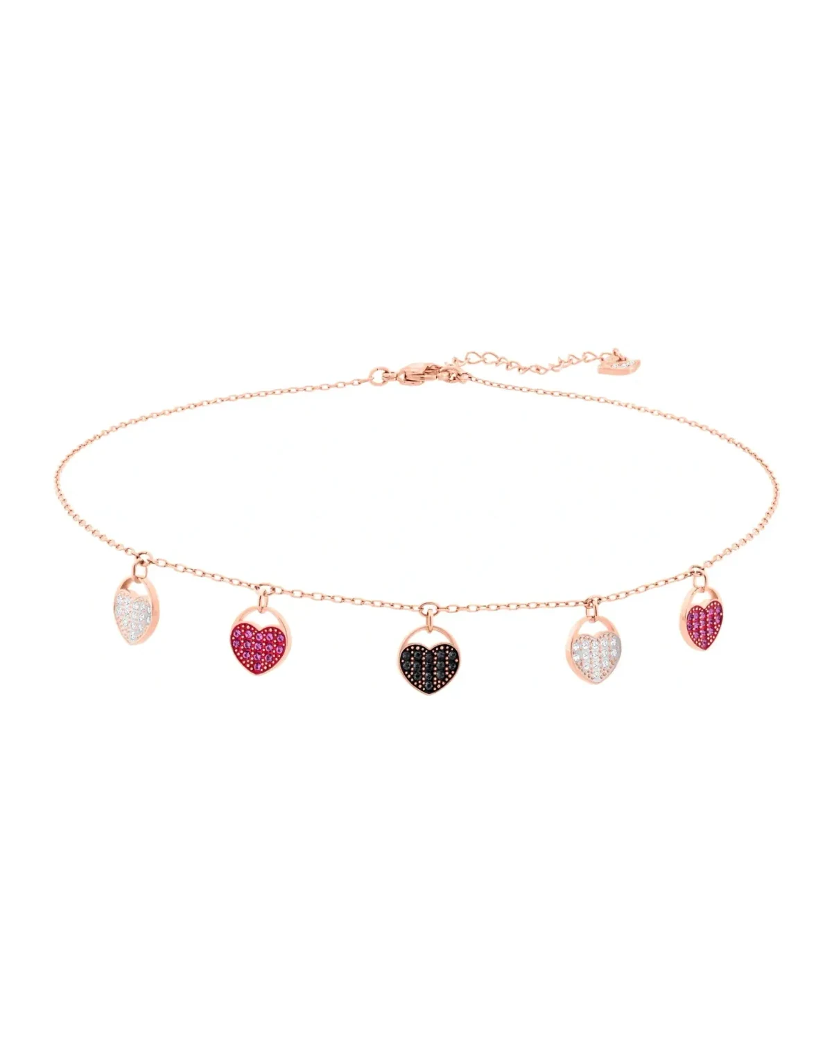 Collier Swarovski Ginger choker plaqué or rose cristaux zirconium femme