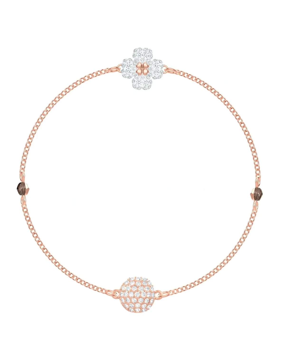 Bracelet Swarovski Remix Clover plaqué or rose cristaux blancs noirs femme