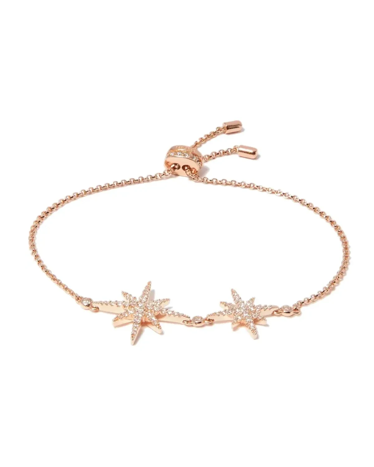 Bracelet APM Monaco ajustable double météorites plaqué or rose femme