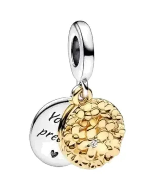 Charm Pandora double marguerite argent 925