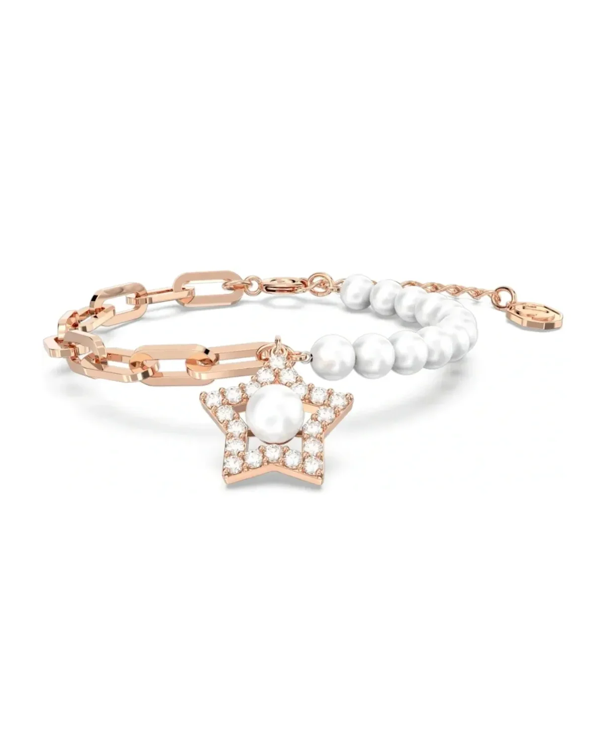 Bracelet Swarovski Stella cristal nacré plaqué or rose femme