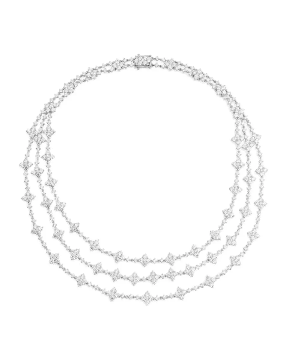 Collier APM Monaco Éclat triple chaînes argent 925 zirconium femme