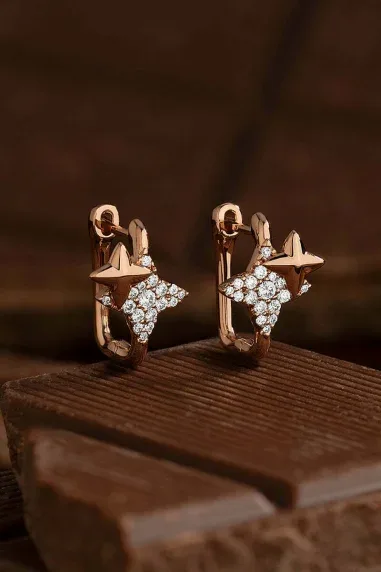 Boucles d'oreilles Météorites carrées APM Monaco — vue 3