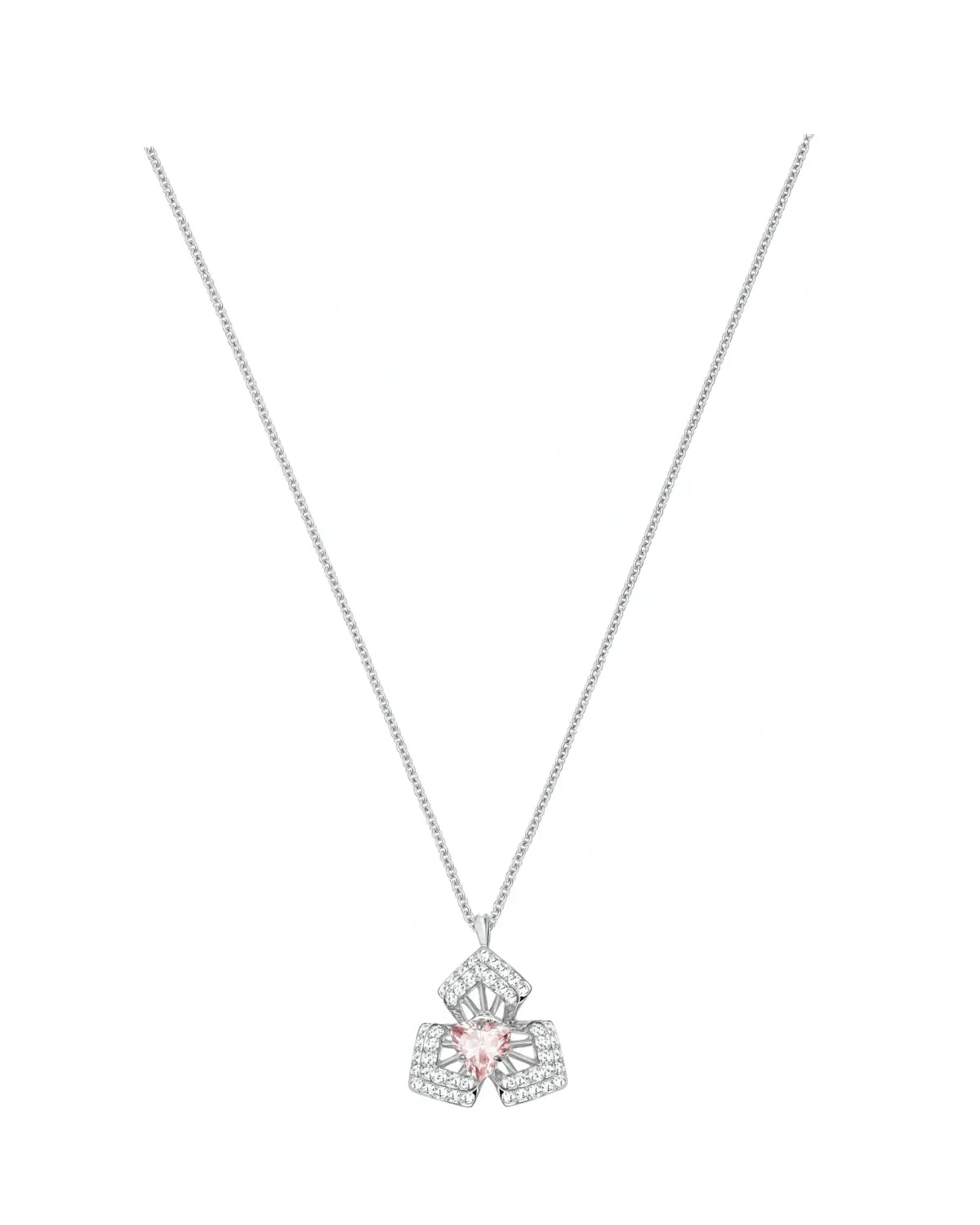 Collier Swarovski Linda plaqué rhodium cristaux zirconium argent femme