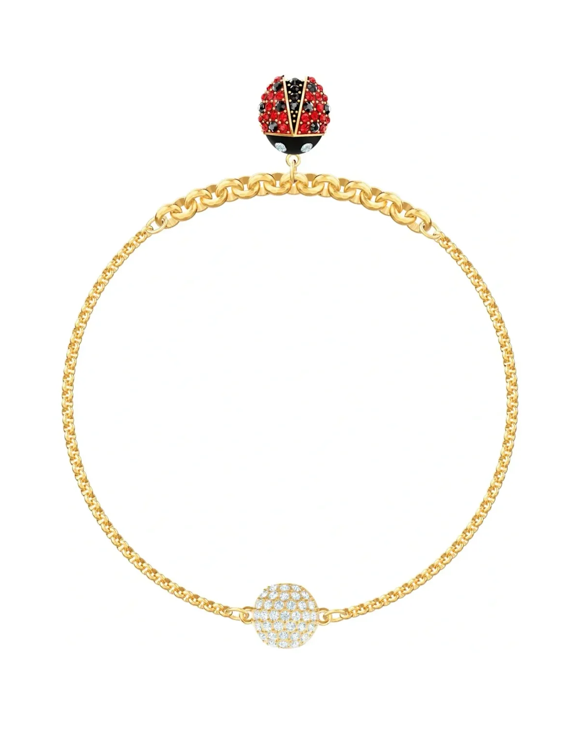 Bracelet Swarovski Remix Ladybug plaqué or coccinelle cristaux zirconium femme