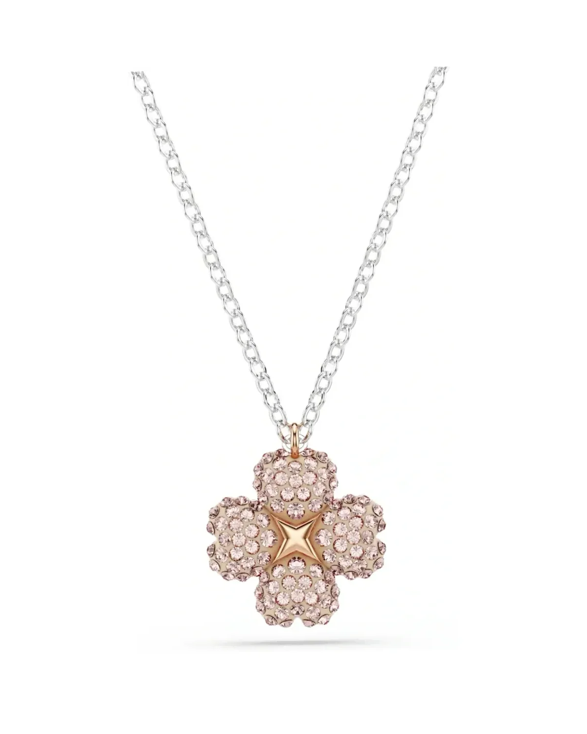 Collier Swarovski Latisha Flower plaqué rhodium pendentif réversible cristaux femme