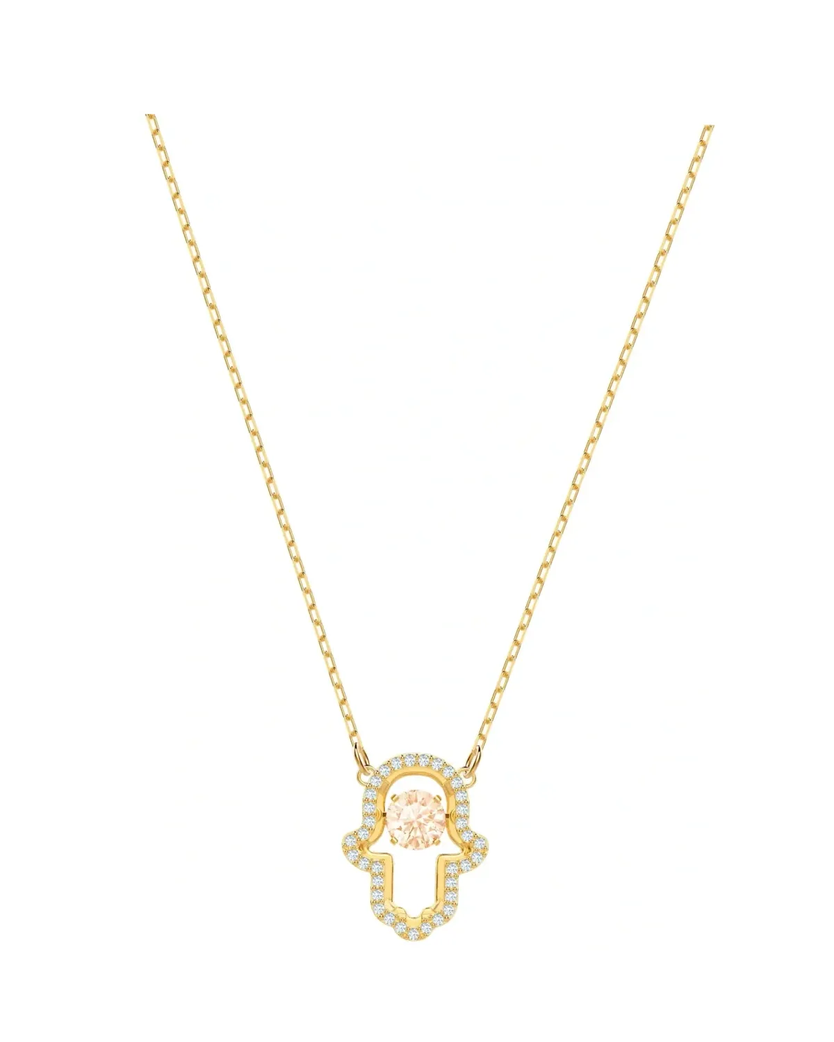Collier Swarovski Luckily Hamsa Hand plaqué or cristaux femme