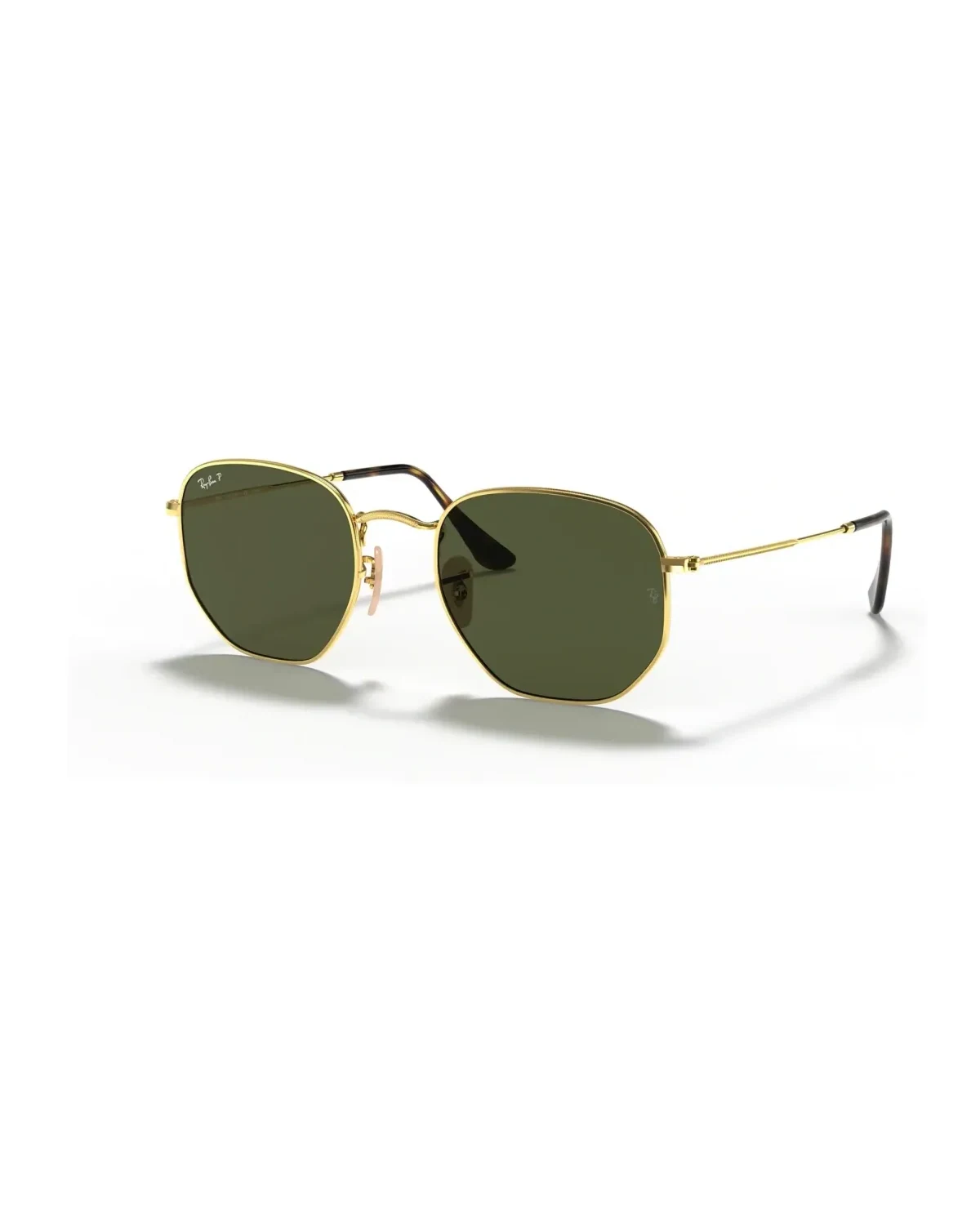 Lunettes de soleil Ray-Ban Hexagonal Flat Lenses dorées polarisées