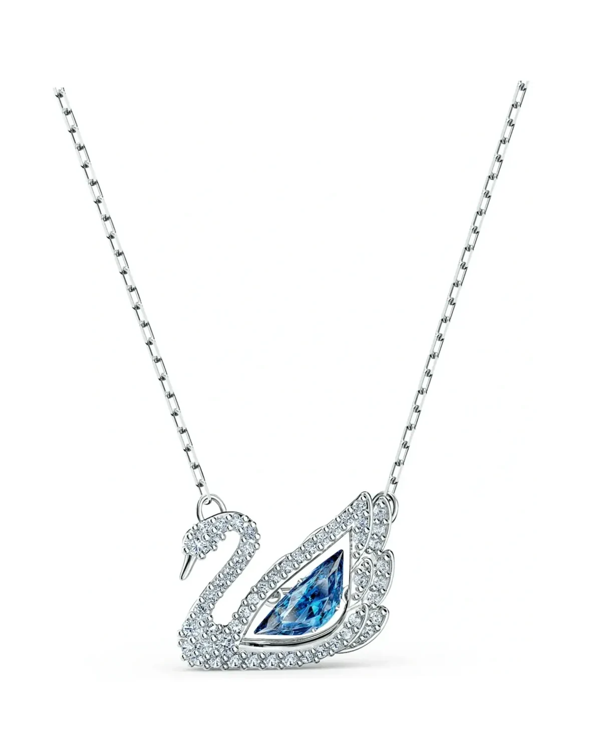 Collier Swarovski Dancing Swan cristaux zirconium métal rhodié argenté