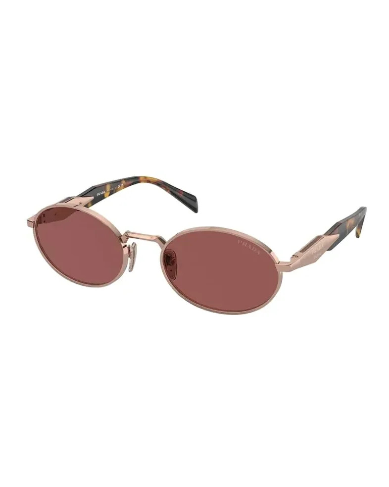 Lunettes de soleil Prada PR 65ZS ovales plastique or rose femme