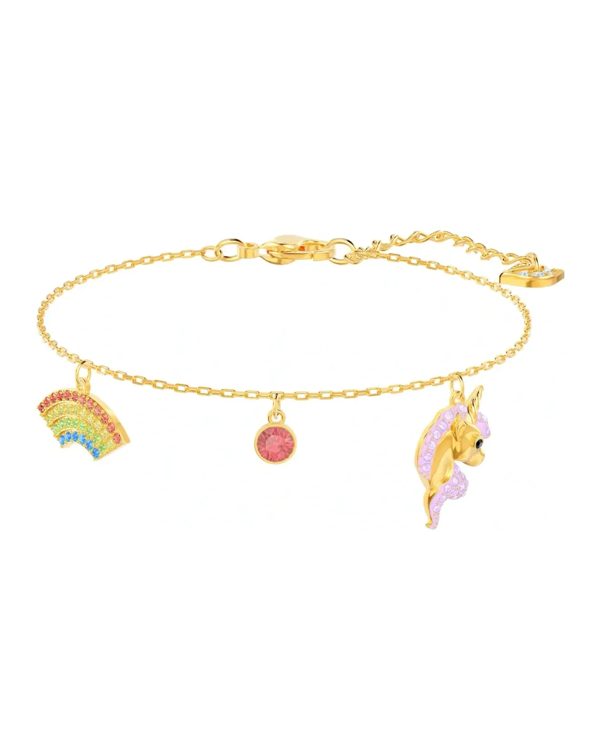 Bracelet Swarovski Unicorn Girl plaqué or cristaux multicolores femme