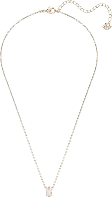 Collier Swarovski Stone Round plaqué or rose cristaux blancs — vue 3