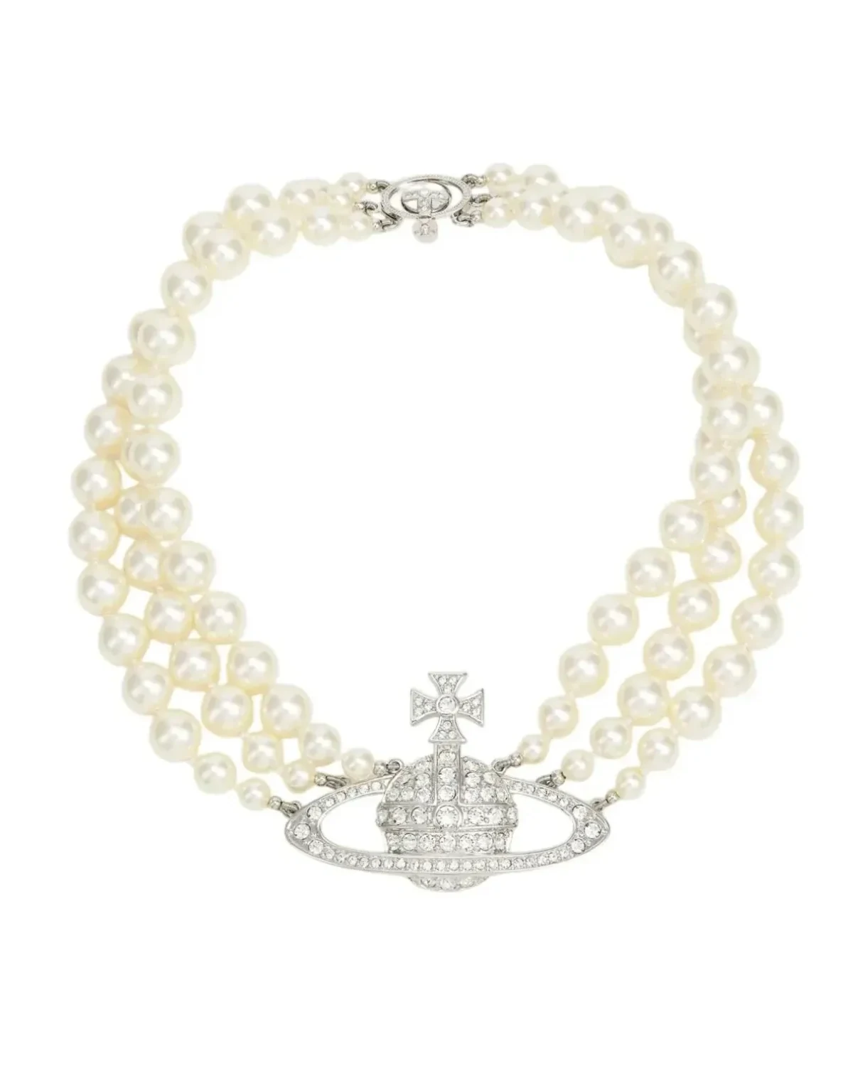 Collier Vivienne Westwood Three Row Relief ras du cou laiton zirconium femme