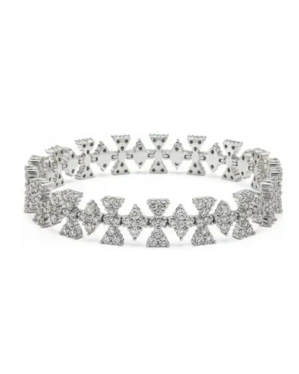 Bracelet Croix Géométrique APM Monaco argent 925 zirconium femme