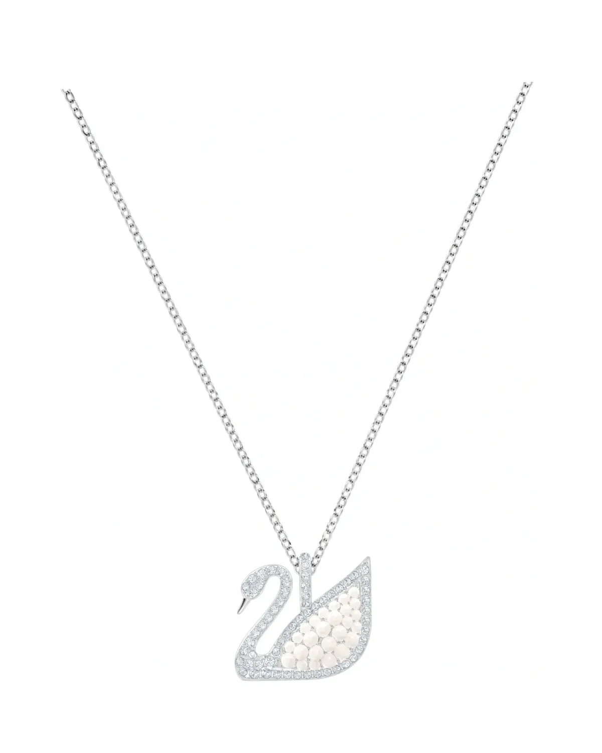 Collier Swarovski Iconic Swan plaqué rhodium cristaux blancs femme