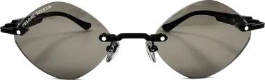 Lunettes de Soleil Chrome Hearts Diamond Cerclées Noires — vue 2