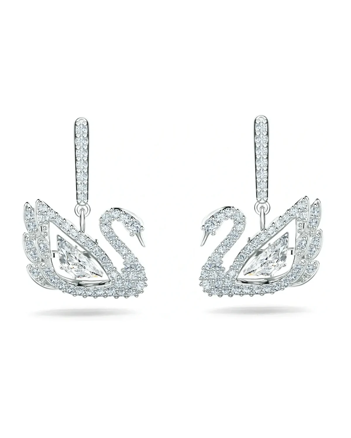 Boucles d'oreilles Swarovski Iconic Swan Lake métal rhodium femme