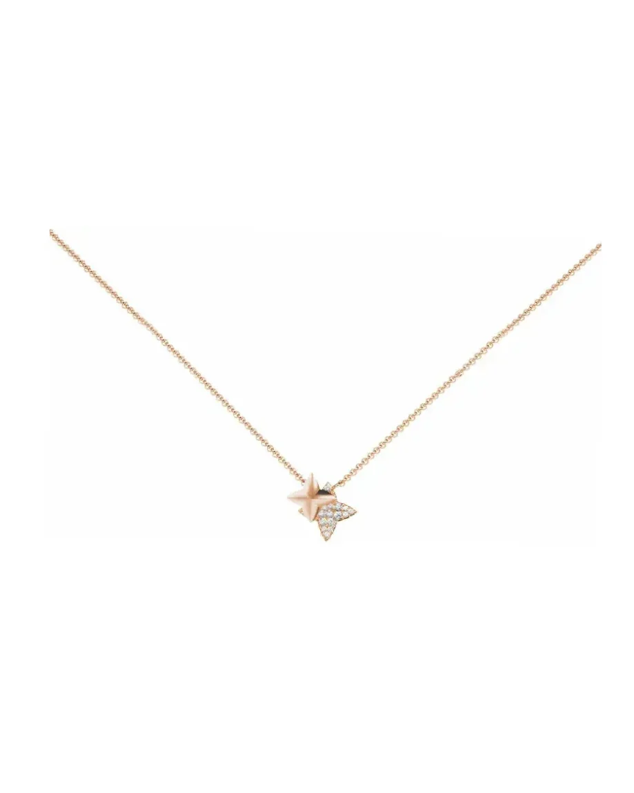 Collier APM Monaco Météorites Mousqueton Plaqué Or Rose Femme