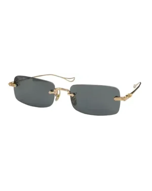 Lunettes de soleil Chrome Hearts Sinnergasm-A rectangle métal doré