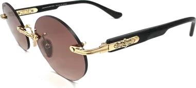 Lunettes de soleil Chrome Hearts Deep III ronde verres marron