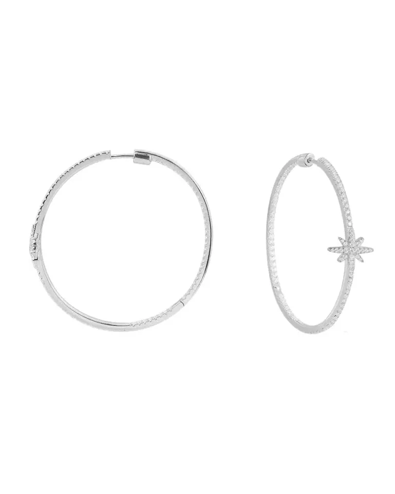 Boucles d'oreilles APM Monaco Créoles Météorites argent 925 femme
