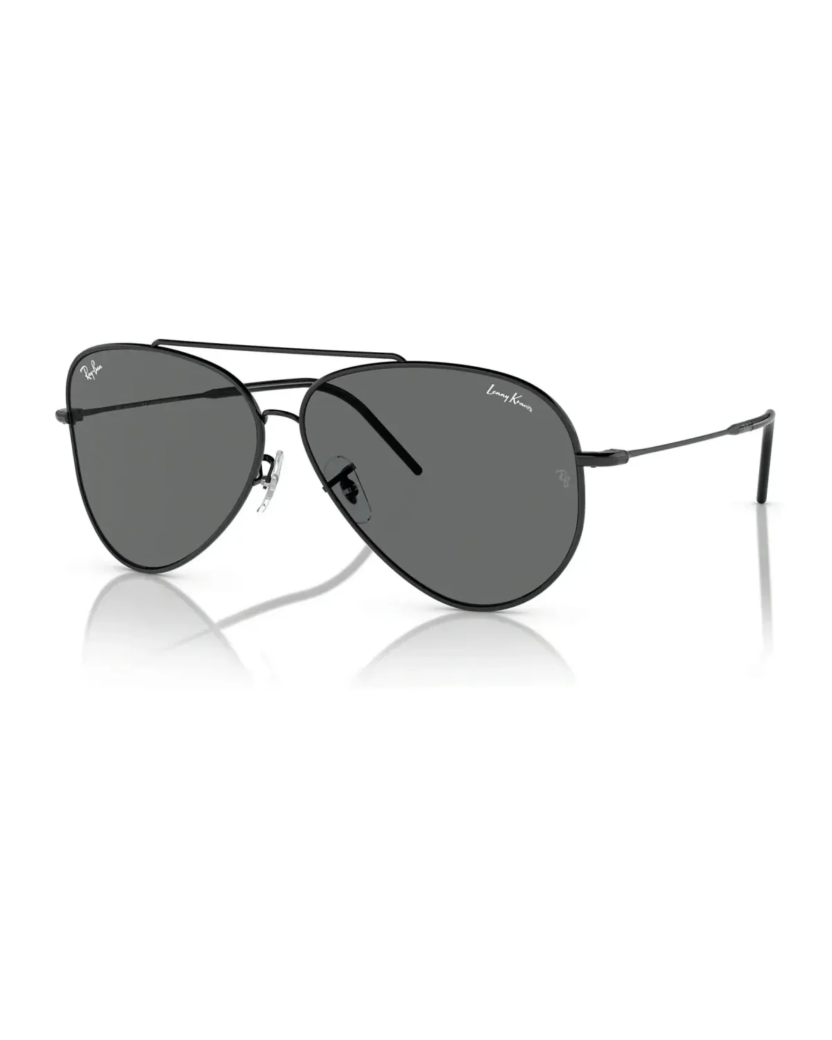 Lunettes de soleil Ray-Ban RBR0101S Reverse Aviator monture métal noir verres gris