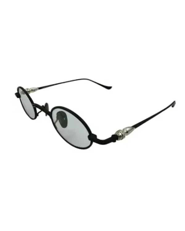 Lunettes de soleil Chrome Hearts vintage rondes en métal Noir Ronde