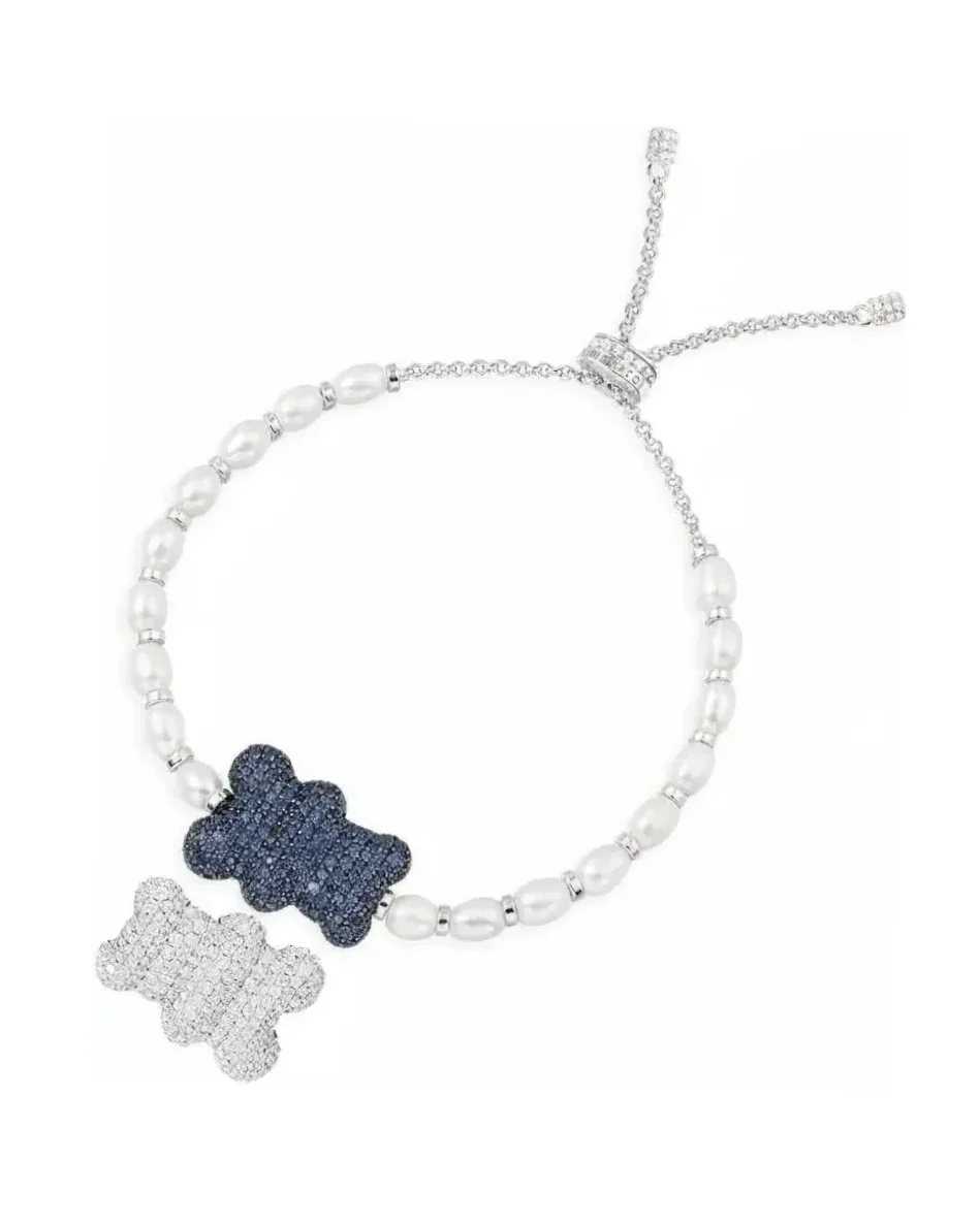 Bracelet APM Monaco Yummy Bear MALU argent blanc ajustable unisexe