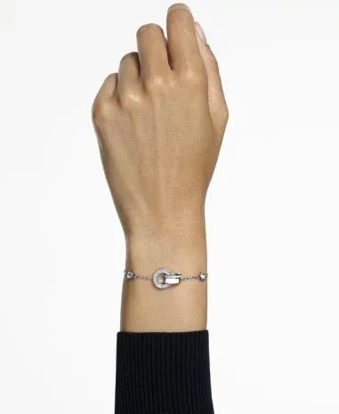Bracelet Hollow Swarovski - Rhodium et Cristaux Blancs — vue 4