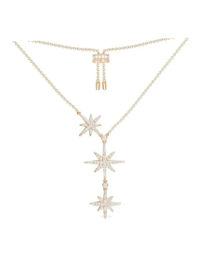 Collier APM Monaco Triple Météorites argent plaqué or rose femme