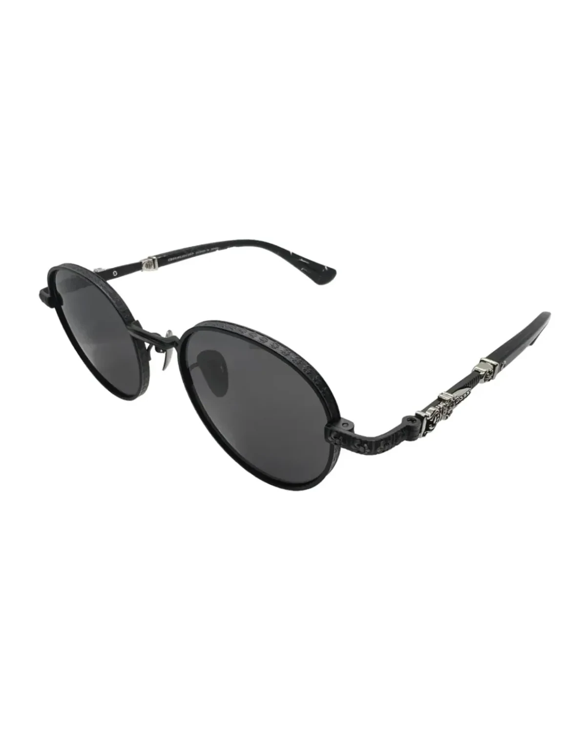 Lunettes de soleil Chrome Hearts rondes métal noir
