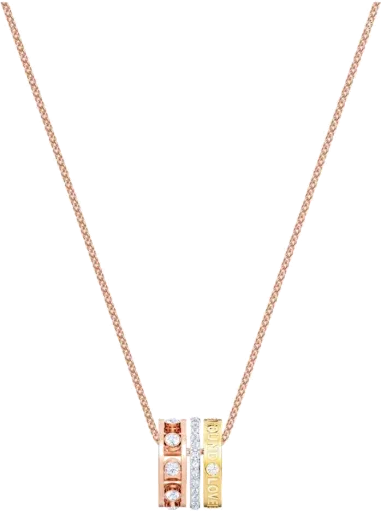 Collier Admiration Swarovski or rose et cristaux blancs