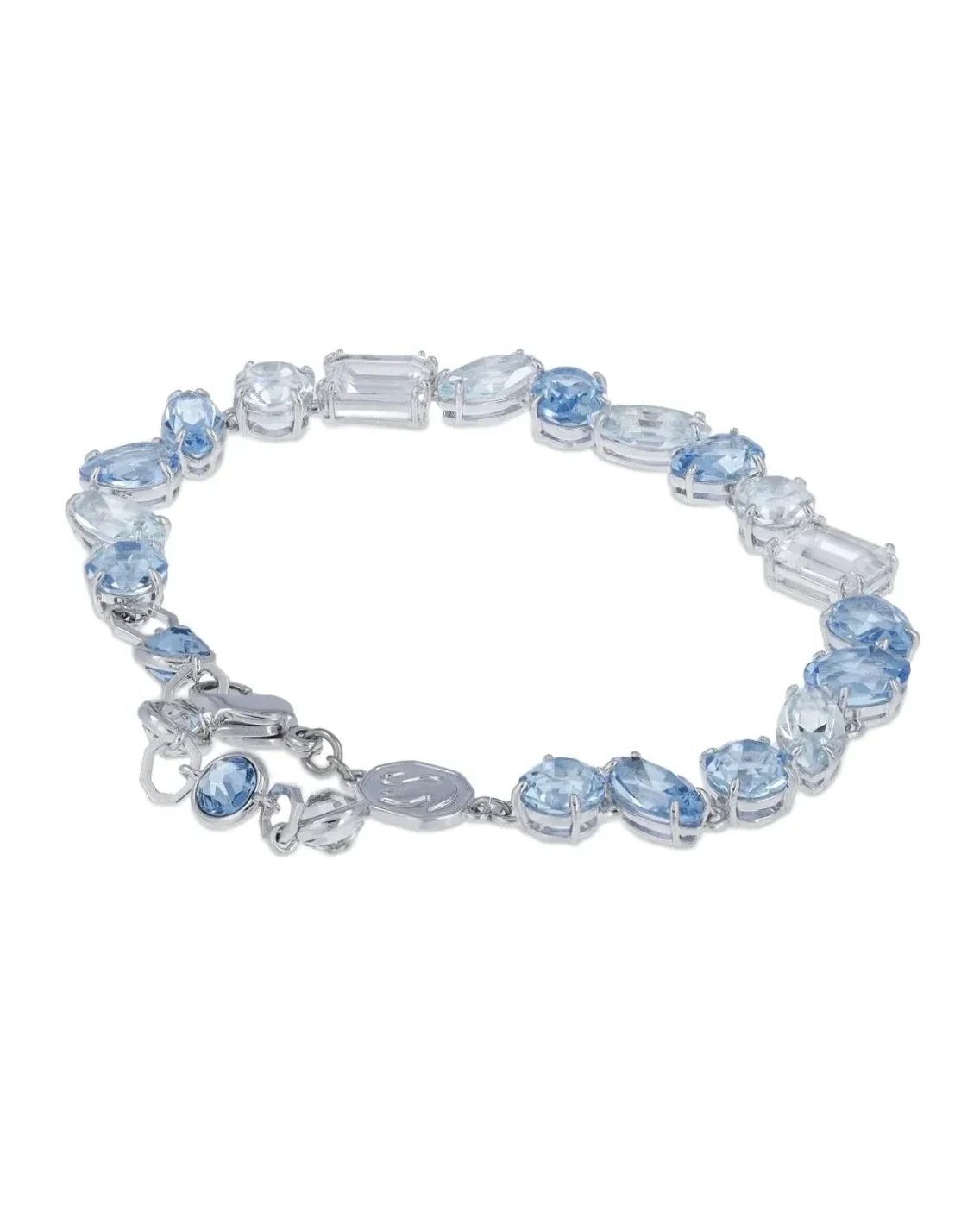 Bracelet Swarovski Gema cristaux bleu et blanc métal rhodié femme