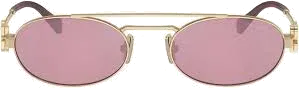 Lunettes de soleil Miu Miu monture métal verres roses — vue 2
